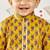mustard cotton floral print kurta with rust pyjama - festival set