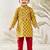 mustard cotton floral print kurta with rust pyjama - festival set