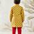 mustard cotton floral print kurta with rust pyjama - festival set