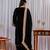 Black color velvet silk embroidery work party wear suit- full stitched free size