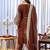 Brown color velvet silk embroidery work party wear suit - full stitched free size