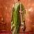 Green color velvet silk embroidery work party wear suit - full stitched free size