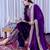 Purple color velvet silk embroidery work party wear suit- full stitched free size
