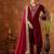 Red color velvet silk embroidery work party wear suit- full stitched free size