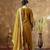 Yellow color velvet silk embroidery work party wear suit- full stitched free size