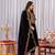 Black color velvet designer embroidery work party wear suit- full stitched free size