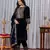 Blue velvet designer embroidery work party wear suit- full  free size