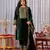 Green velvet designer embroidery work party wear suit- full  free size