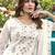 Off white color embroideried faux georgette semi stitched salwar suit