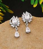 Silver color american diamond earrings