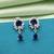 Blue color american diamond earrings