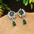 Green color american diamond earrings