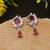 Ruby color american diamond earrings