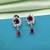 Ruby color american diamond earrings