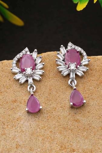 Rani color american diamond earrings