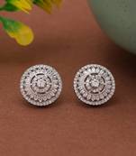 Silver color american diamond earrings