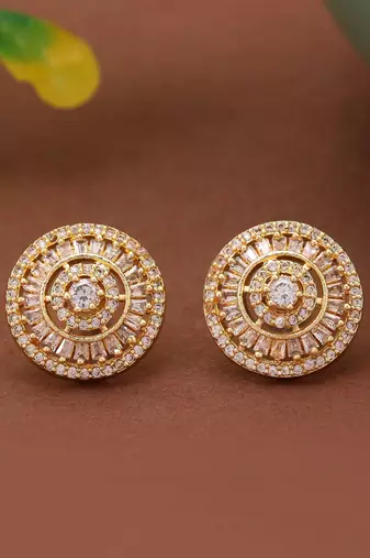 Gold color american diamond earrings