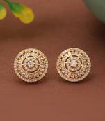 Gold color american diamond earrings