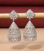 Silver color american diamond earrings