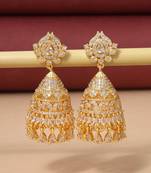 Gold color american diamond earrings