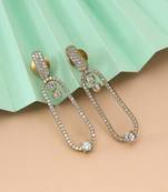 Gold color american diamond earrings