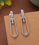 Silver color american diamond earrings