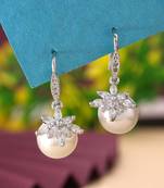 Silver color american diamond earrings