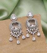 Silver color american diamond earrings