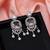Silver color american diamond earrings