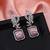 Pink color american diamond earrings