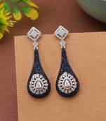 Blue color american diamond earrings