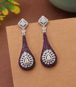 Light purple color american diamond earrings