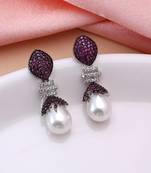 Light purple color american diamond earrings