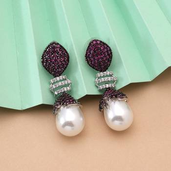 Light purple color american diamond earrings 2