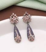 Purple color american diamond earrings