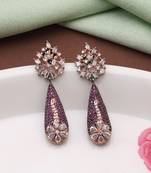 Light purple color american diamond earrings