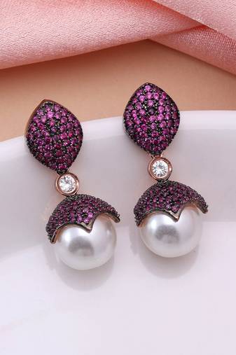 Rani color american diamond earrings