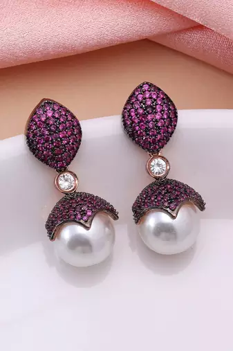 Rani color american diamond earrings