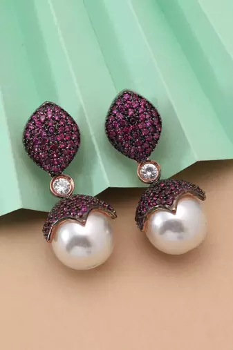Rani color american diamond earrings