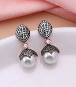 White color american diamond earrings