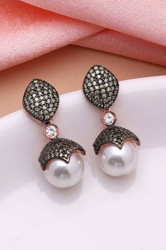 Mehendi green color american diamond earrings