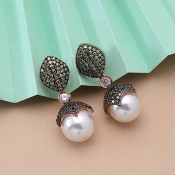 Mehendi green color american diamond earrings 2