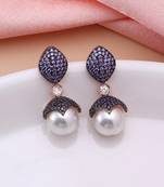 Purple color american diamond earrings