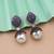 Purple color american diamond earrings