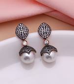 Light pink color american diamond earrings