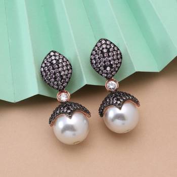 Light pink color american diamond earrings 2