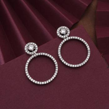 Silver color american diamond earrings 1