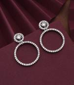 Silver color american diamond earrings