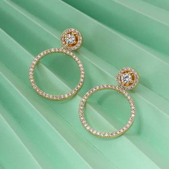 Gold color american diamond earrings 1