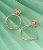 Gold color american diamond earrings